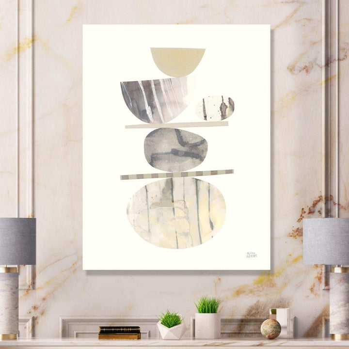 Geometric Balance Neutral II - Shabby Chic Bedroom Wall Art