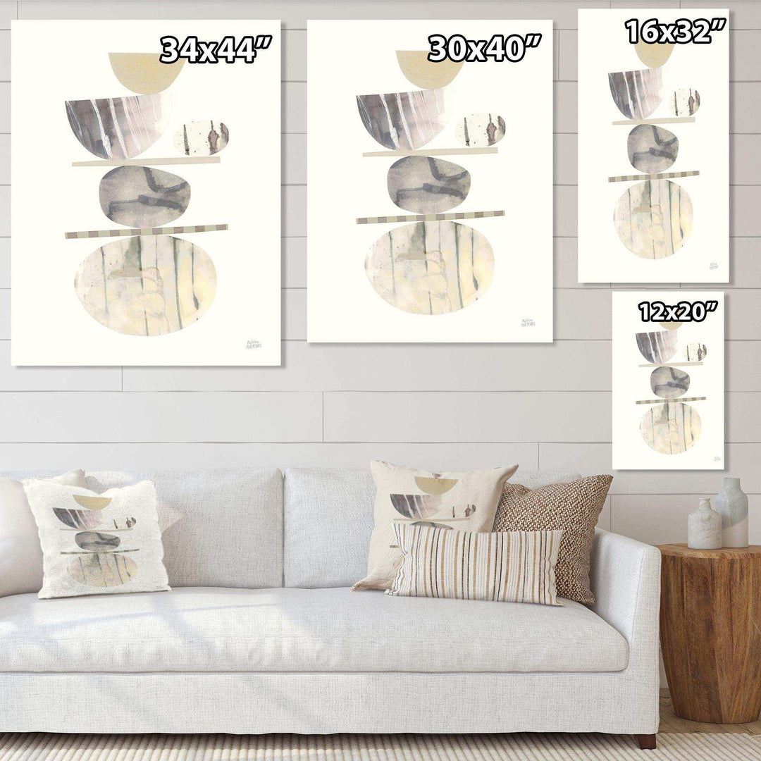 Geometric Balance Neutral II - Shabby Chic Bedroom Wall Art
