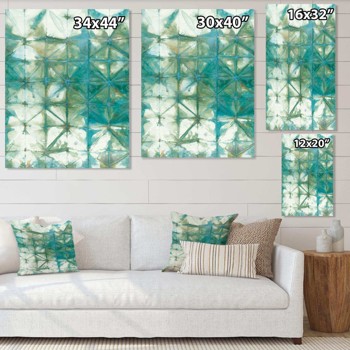 Turquoise Watercolor geometrical III - Mid-Century Modern Bedroom Wall Art