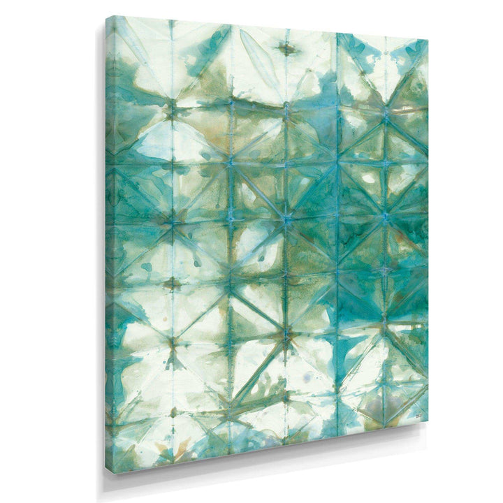 Turquoise Watercolor geometrical III - Mid-Century Modern Bedroom Wall Art