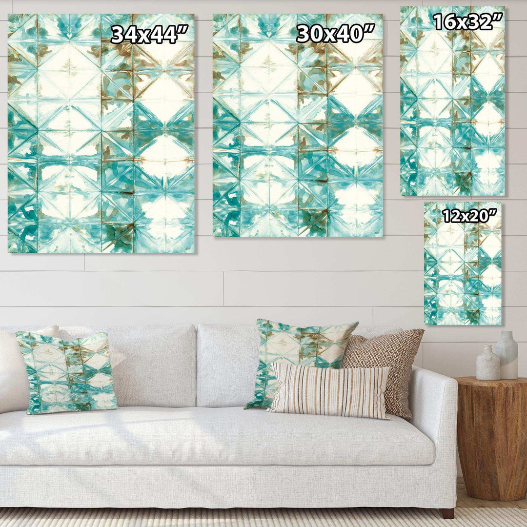 Turquoise Watercolor geometrical IV - Mid-Century Modern Wall Art Prints