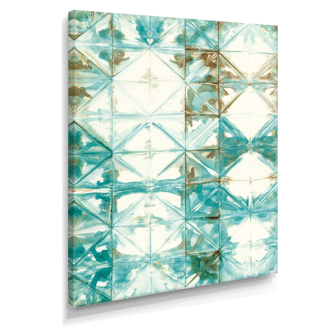Turquoise Watercolor geometrical IV - Mid-Century Modern Wall Art Prints