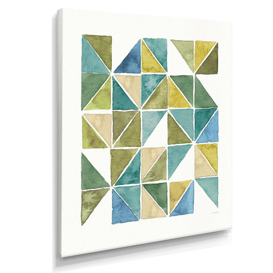 geometric Green Triangle I - Mid-Century Modern Bedroom Wall Art