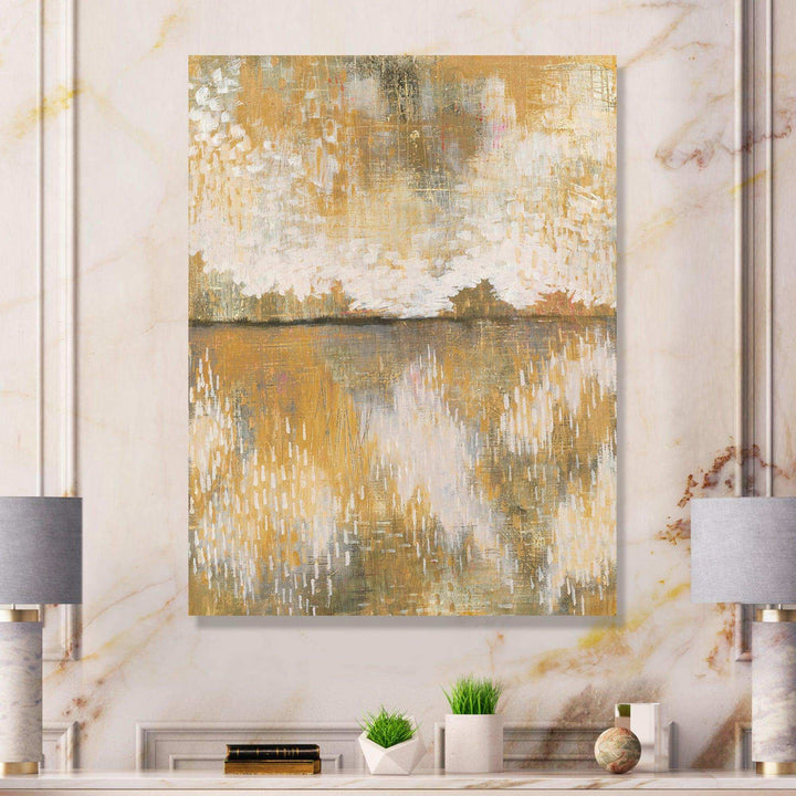 Glam Cream and Brown Curious Sky - Modern Living Room Wall Decor