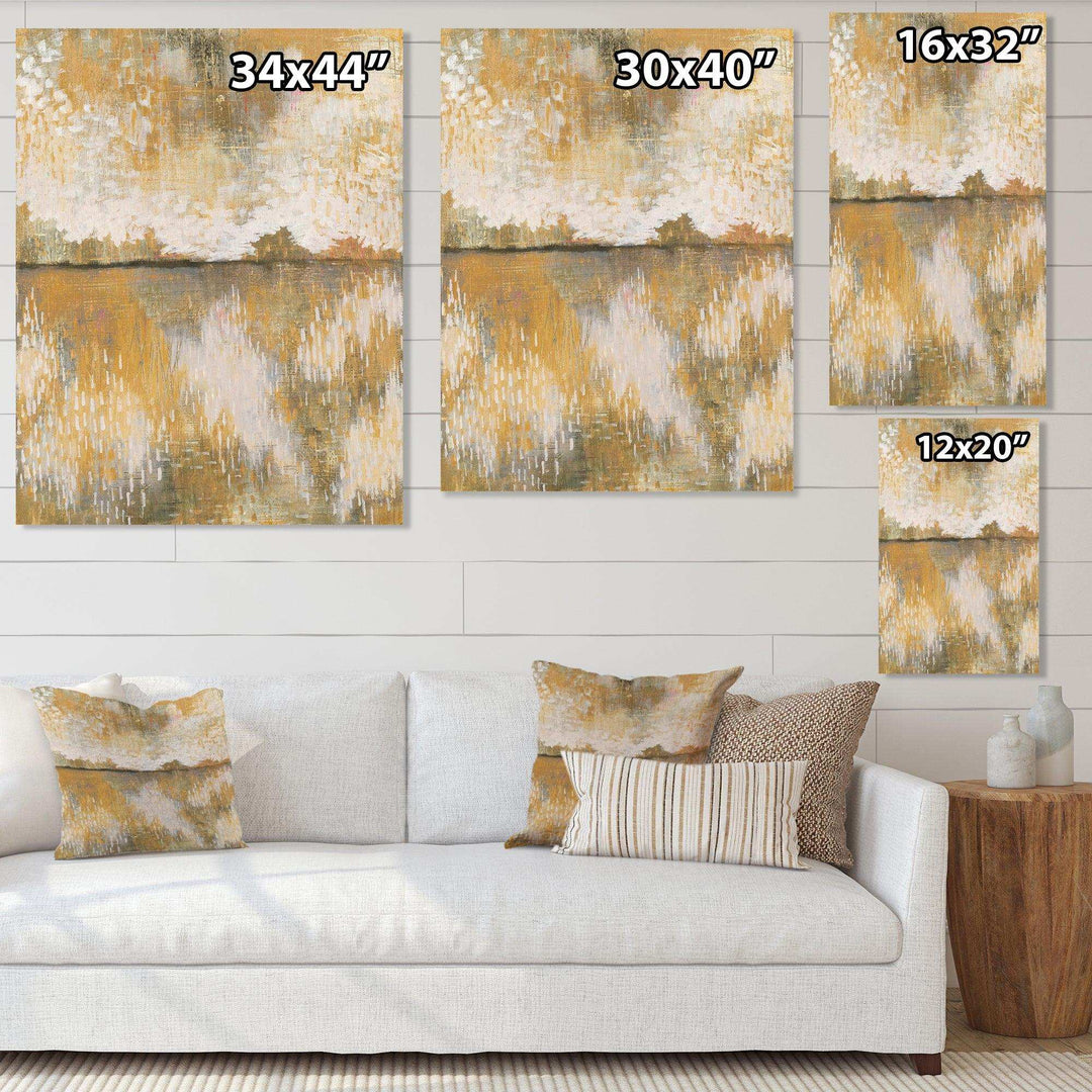 Glam Cream and Brown Curious Sky - Modern Living Room Wall Decor