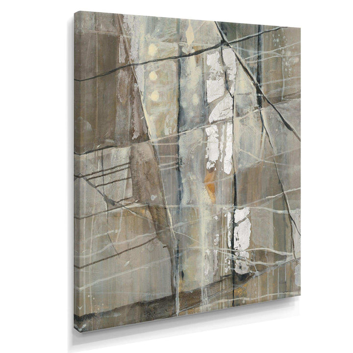 Grey Silver Geometric Composition - Modern Living Room Wall Decor