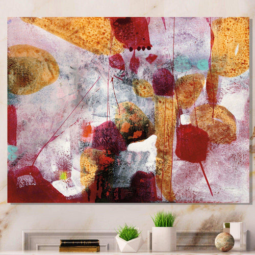 Abstract Watercolor with Red and Yellow - Modern Bedroom Wall Art