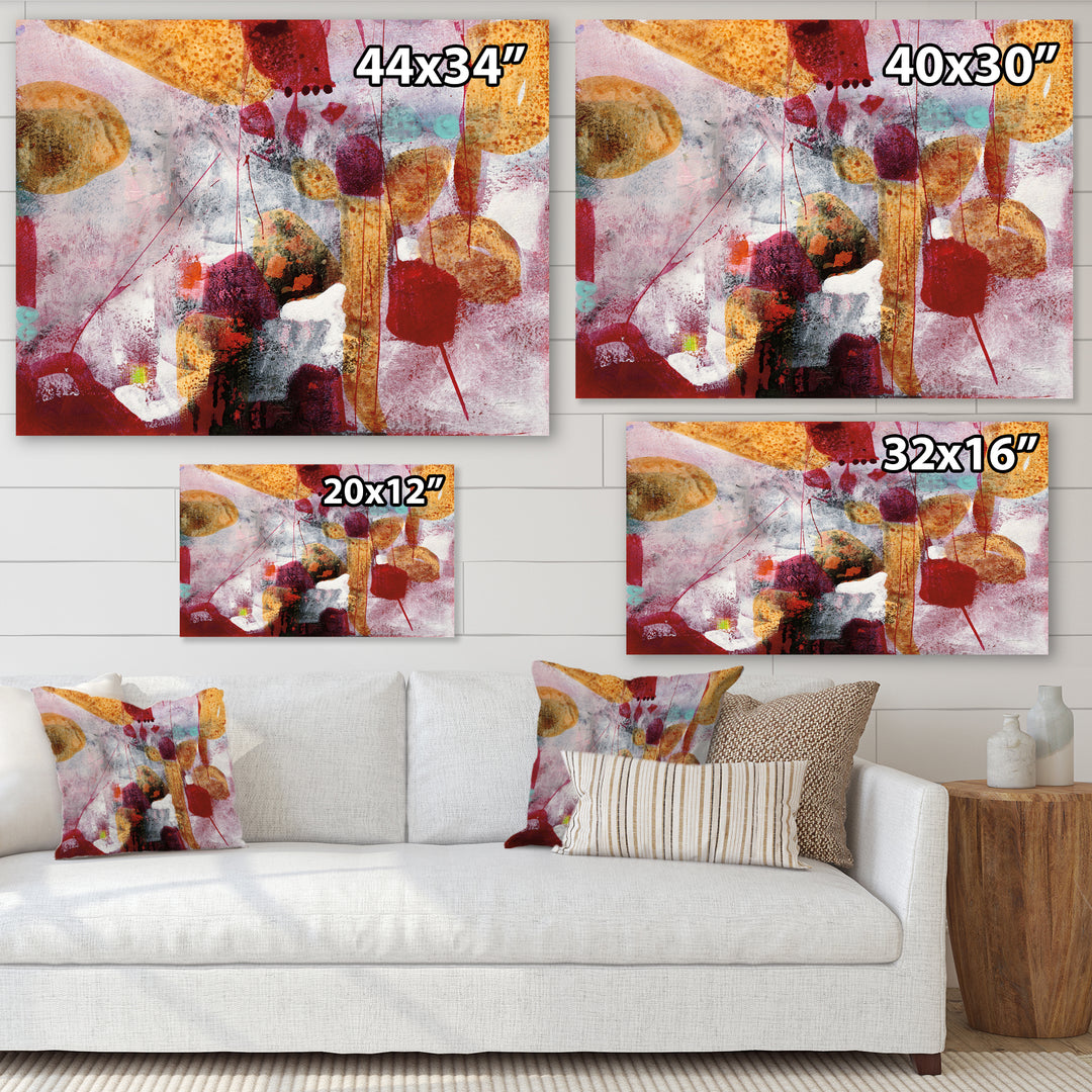 Abstract Watercolor with Red and Yellow Framed Print Matte White - 1.5" Width