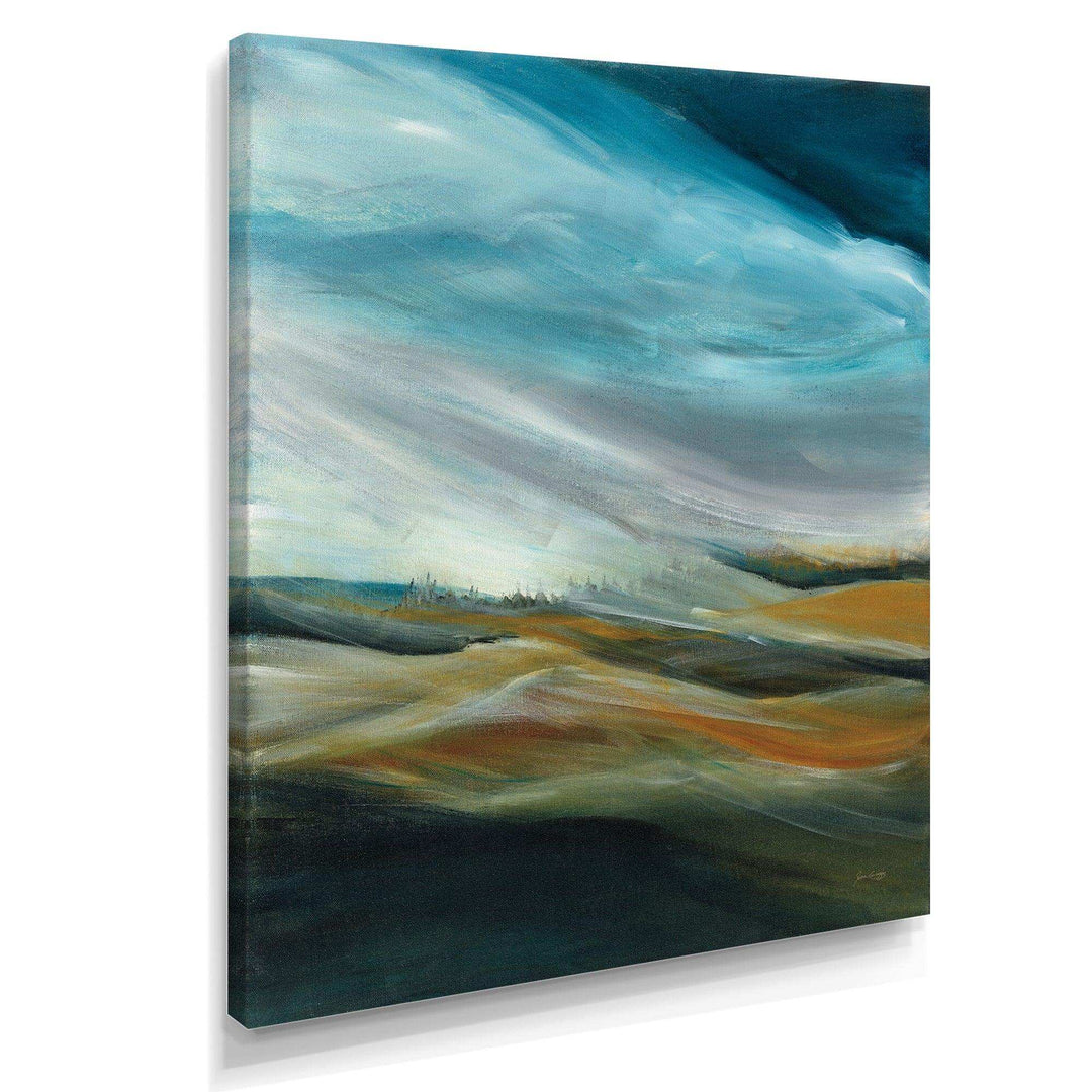Watercolor Desert Storm Abstract Blue - Farmhouse Wall Art Prints