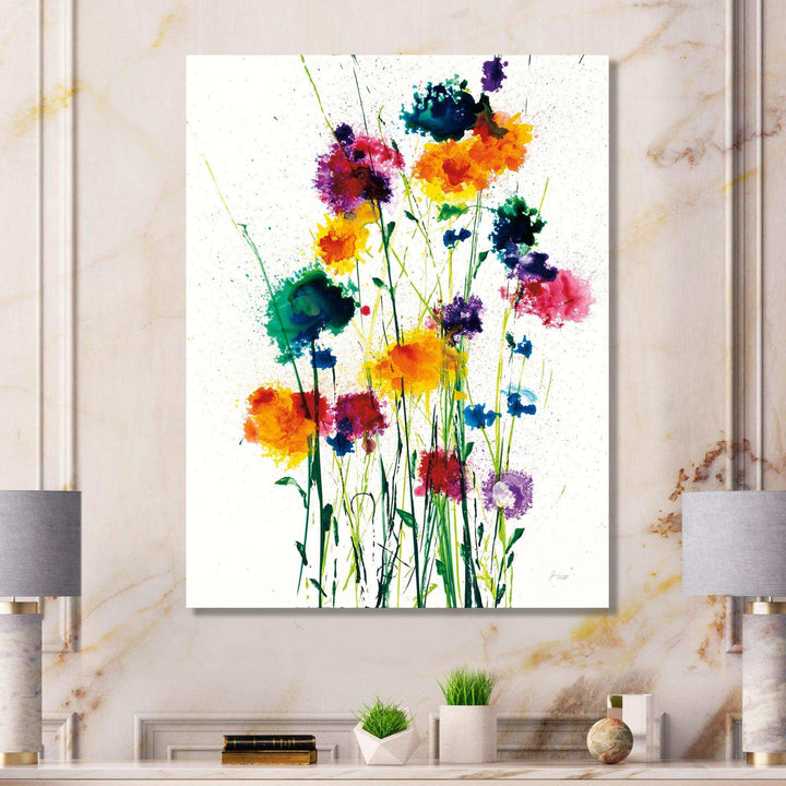 Indigo, Green And Yellow Watercolor - Modern Wall Art Prints