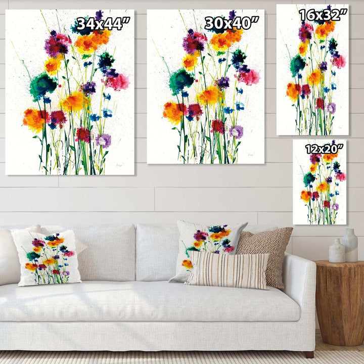 Indigo, Green And Yellow Watercolor - Modern Wall Art Prints
