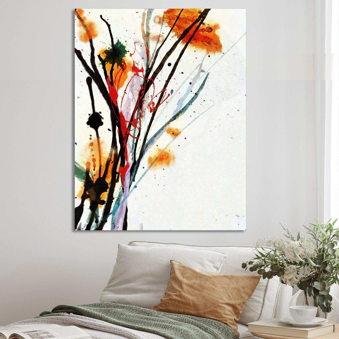 Abstract Orange Flowers Canvas Canvas