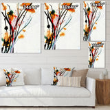 Abstract Orange Flowers Framed Print Matte White - 1.5" Width