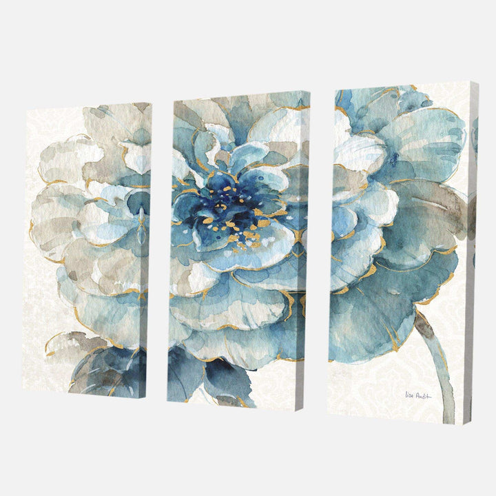 Indigold Gold Country FLower Cottage Country Canvas Artwork - 36x28 - 3 Panels