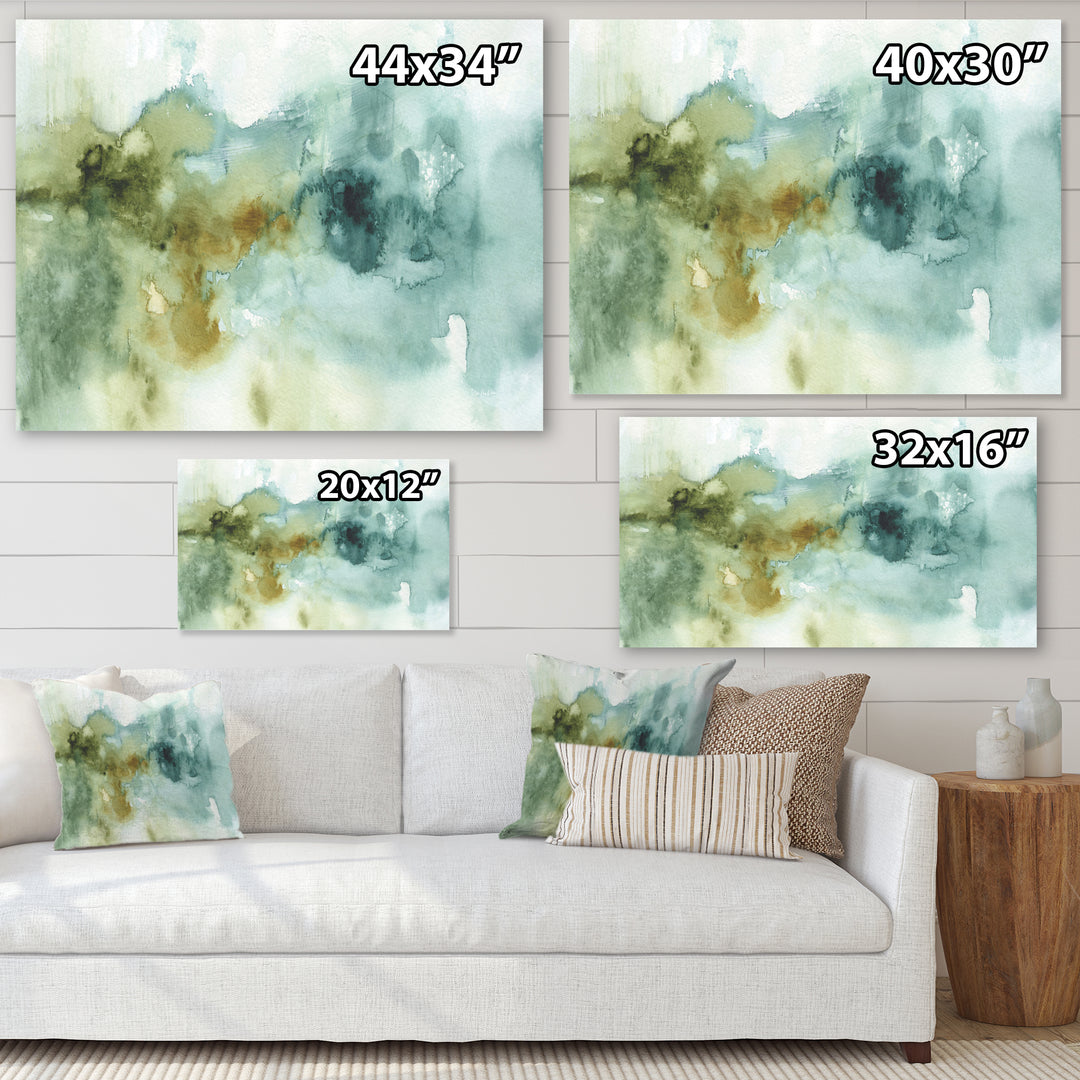 Abstract Watercolor Green House Framed Print Matte White - 1.5" Width