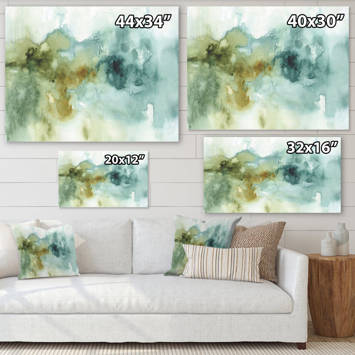 Abstract Watercolor Green House Framed Print Matte White - 1.5" Width