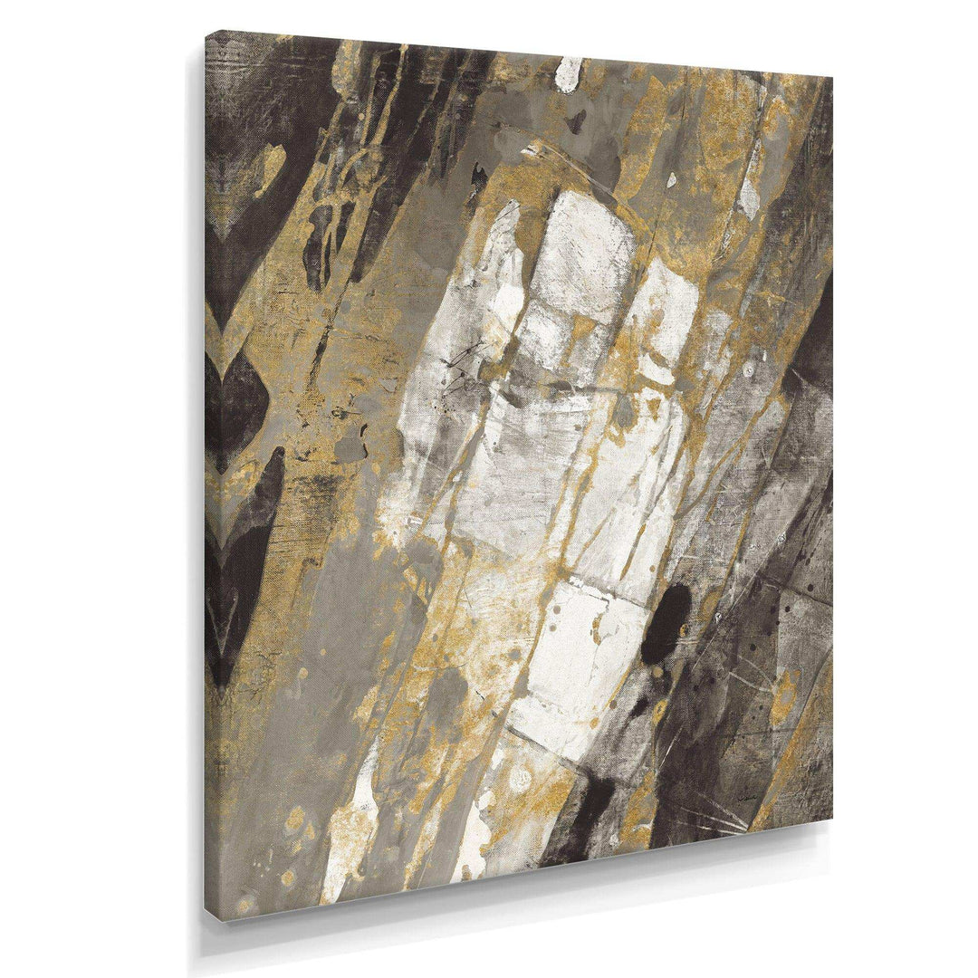 Gold, Black and White Hanpainted Abstract - Traditional Wall Art Prints