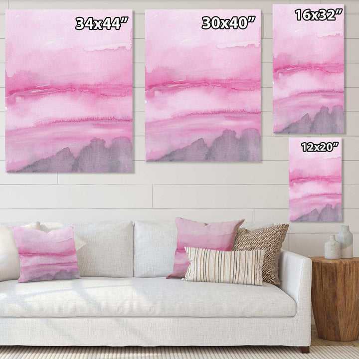 Pink Abstract Watercolor - Shabby Chic Wall Art Prints