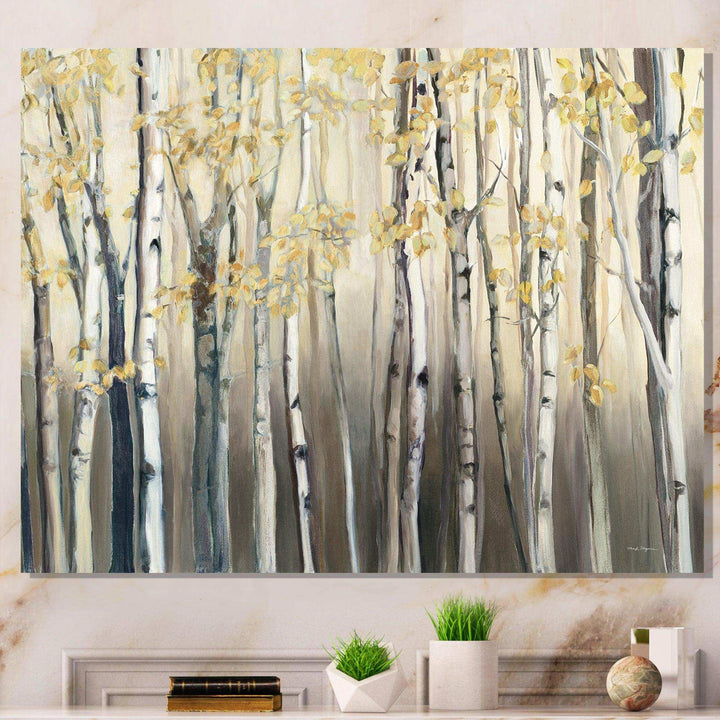Golden Birch Forest I - Traditional Canvas Wall Art