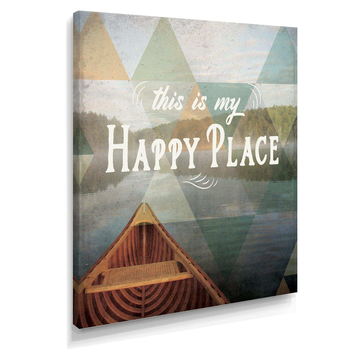 Lake House Happy Quote - Traditional Living Room Wall Decor