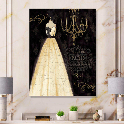 French chandeliers Couture III - Fashion Canvas Wall Art Print