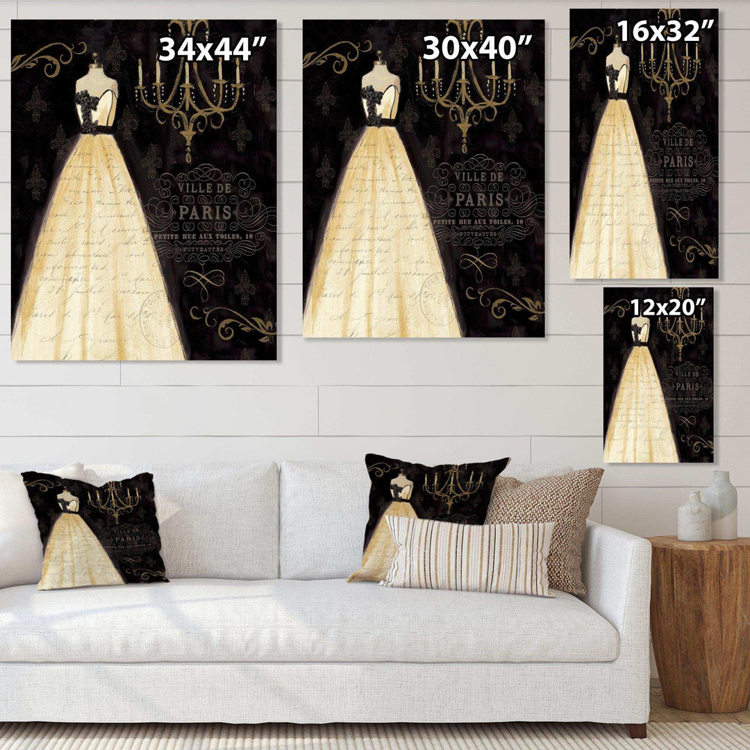 French chandeliers Couture III - Fashion Canvas Wall Art Print