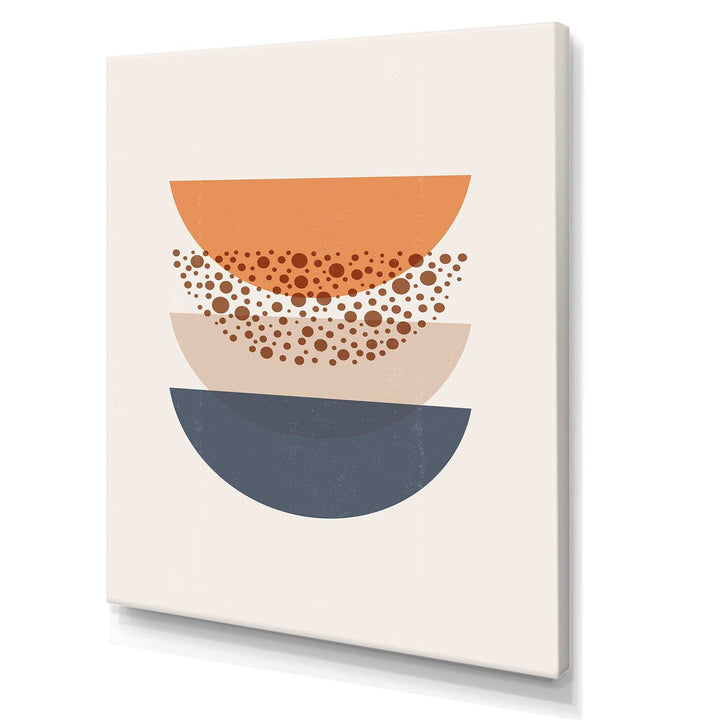 Abstract Sun &amp; Moon Geometrics In Blue &amp; Orange Canvas Canvas
