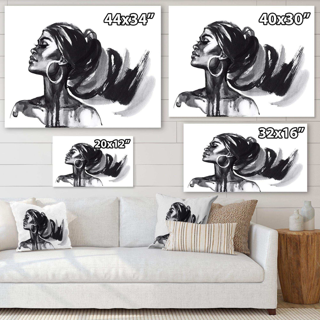 Monochrome Portrait of African American Woman IV - Modern Bedroom Wall Art