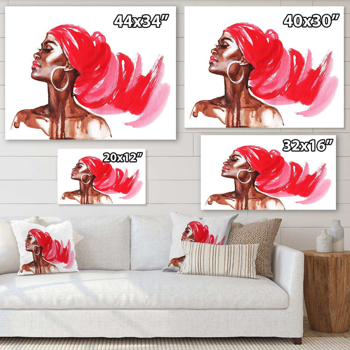 Portrait of African American Woman IX - Modern Canvas Wall Art