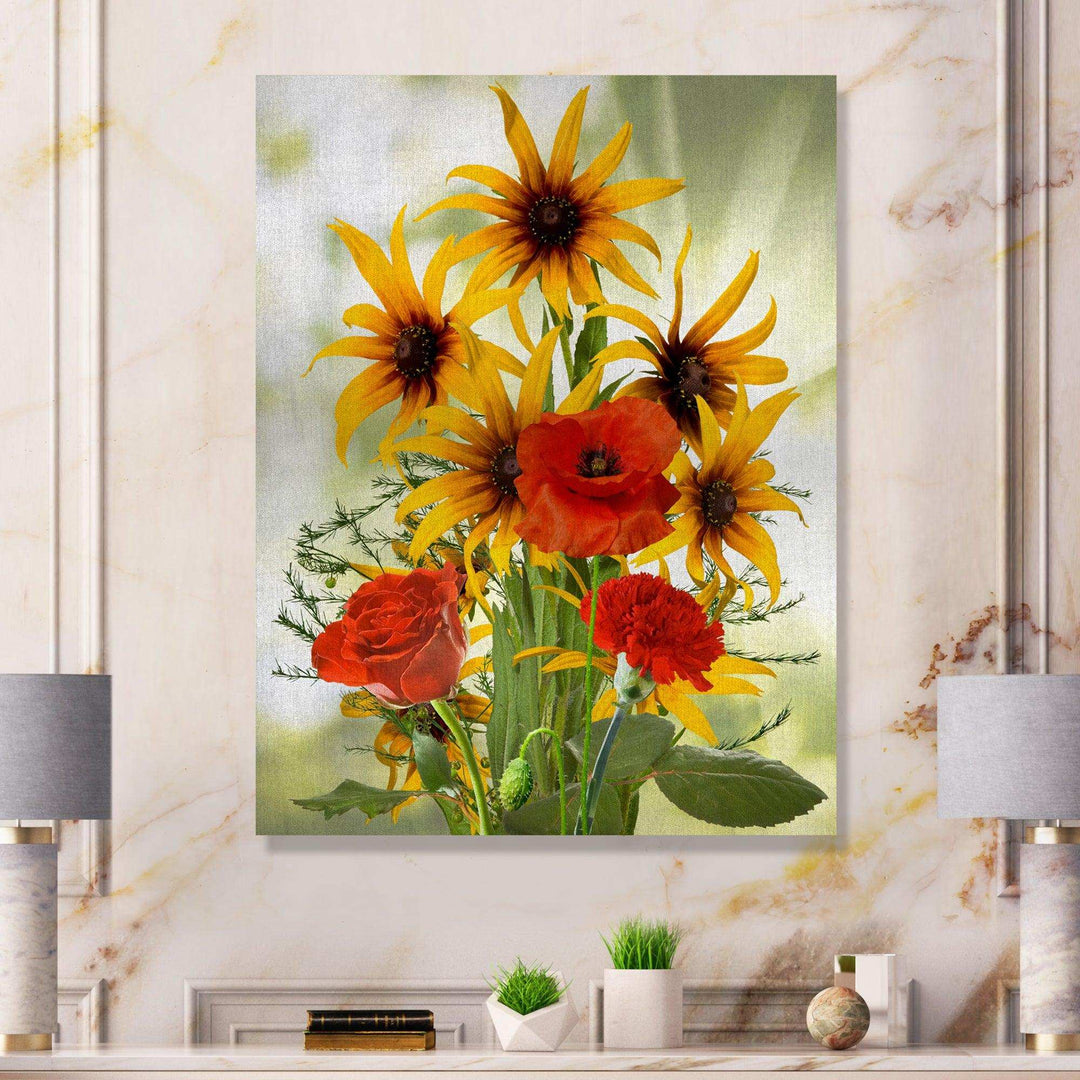 Sunflowers and Poppies In The Wild