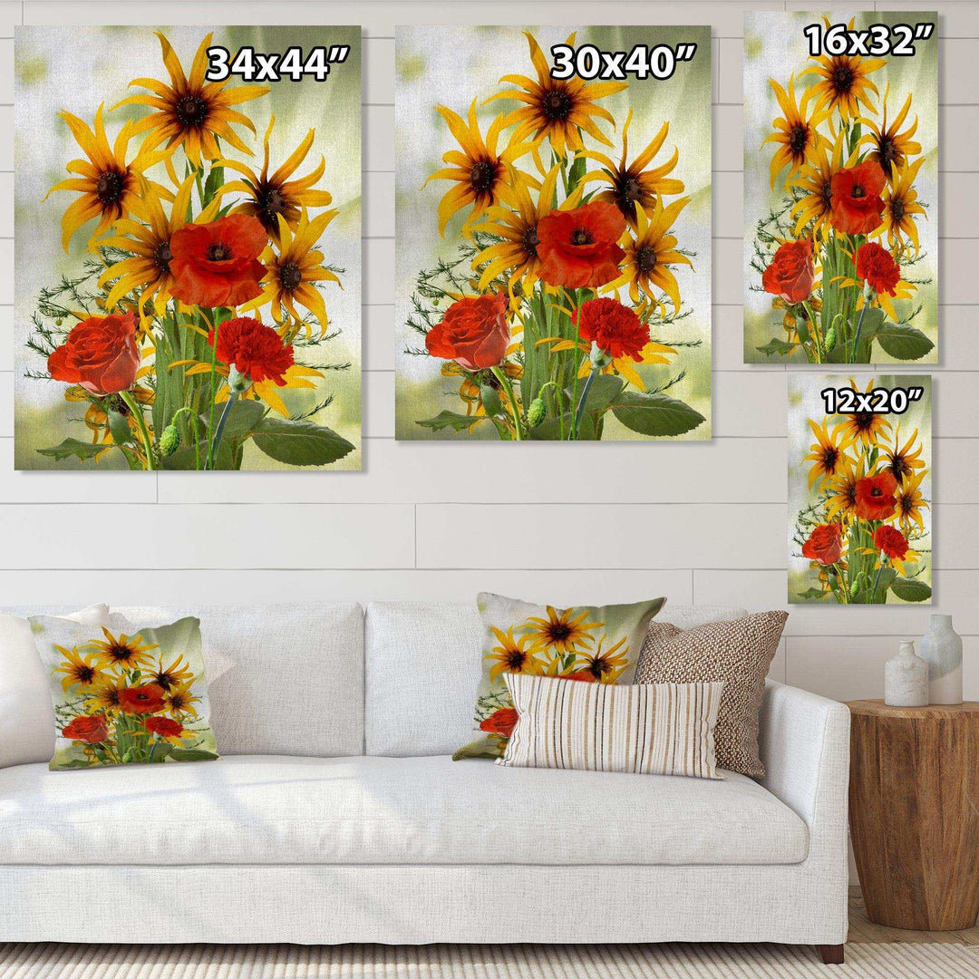 Sunflowers and Poppies In The Wild