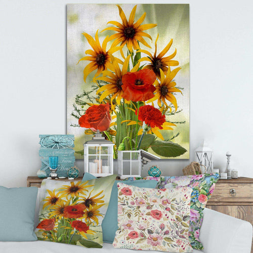 Sunflowers and Poppies In The Wild