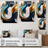 Blue And Gold Modern Art Abstract Painting II