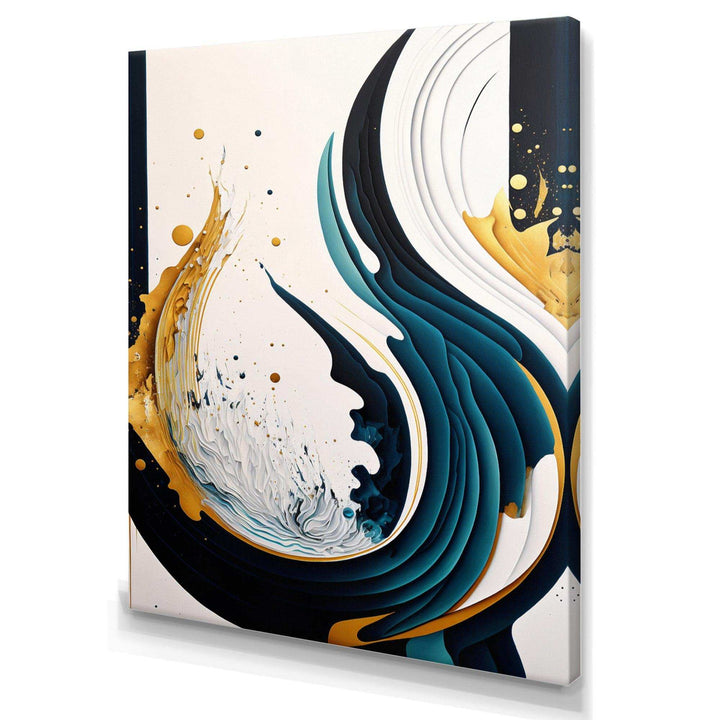 Blue And Gold Modern Art Abstract Painting VI - Modern Bedroom Wall Art