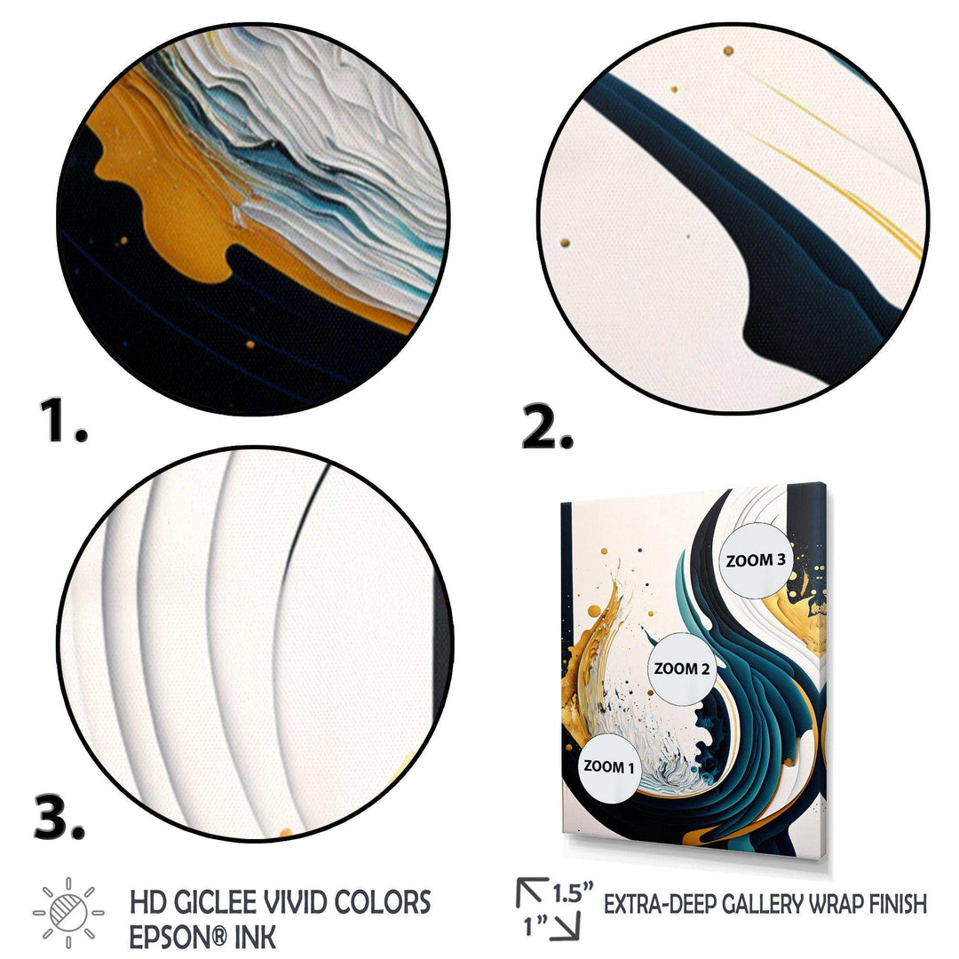 Blue And Gold Modern Art Abstract Painting VI - Modern Bedroom Wall Art