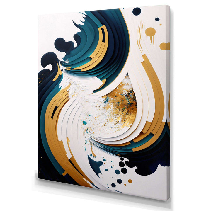 Blue And Gold Modern Art Abstract Painting VII - Modern Wall Art Prints