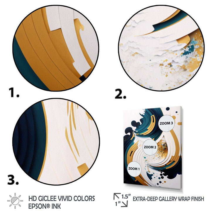 Blue And Gold Modern Art Abstract Painting VII - Modern Wall Art Prints