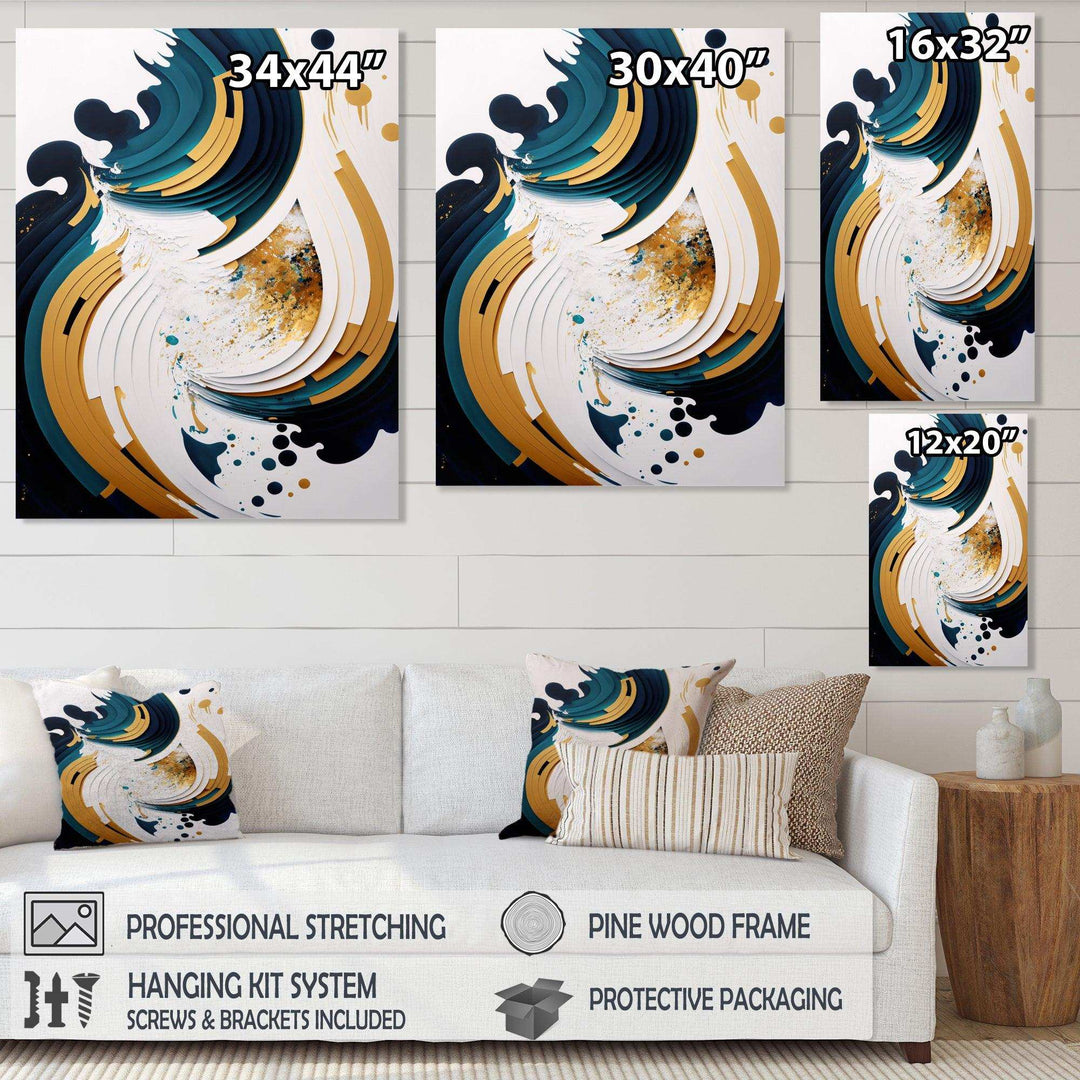 Blue And Gold Modern Art Abstract Painting VII - Modern Wall Art Prints