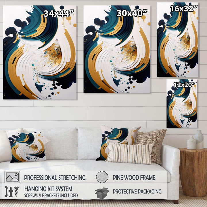 Blue And Gold Modern Art Abstract Painting VII - Modern Wall Art Prints