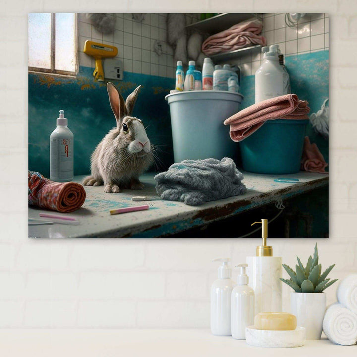 Funny Rabbit Doing Laundry II