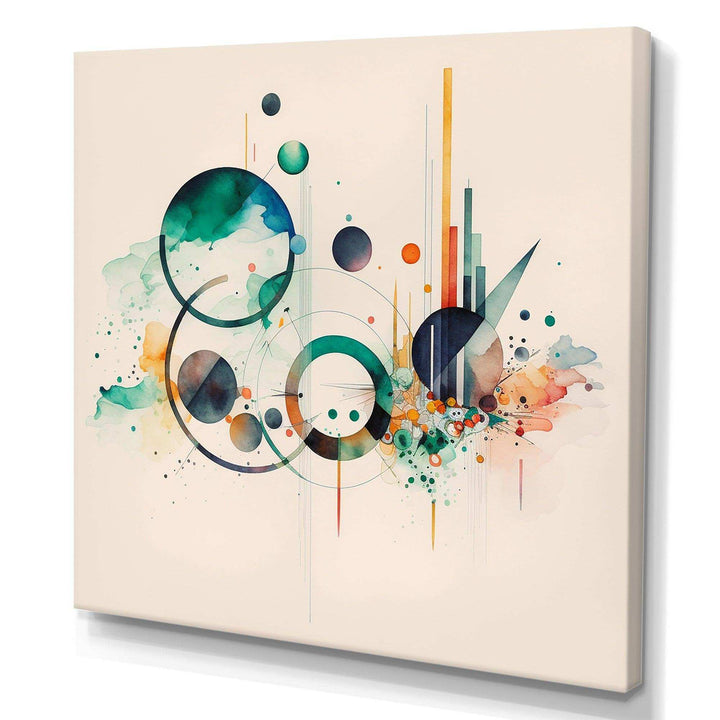 Multi-Color Watercolor Geometric Art II - Modern Bedroom Wall Art