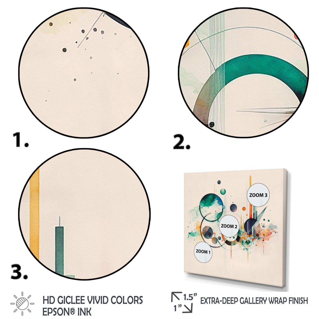 Multi-Color Watercolor Geometric Art II - Modern Bedroom Wall Art