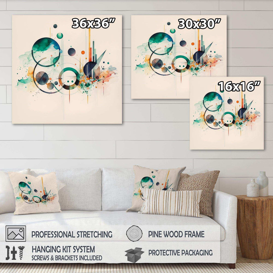 Multi-Color Watercolor Geometric Art II - Modern Bedroom Wall Art