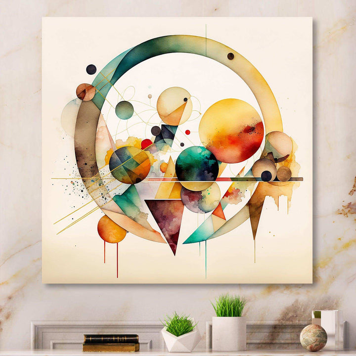 Multi-Color Watercolor Geometric Art IV - Modern Wall Art Prints