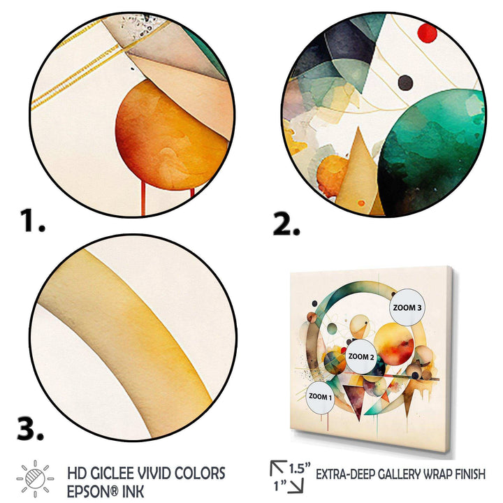 Multi-Color Watercolor Geometric Art IV - Modern Wall Art Prints