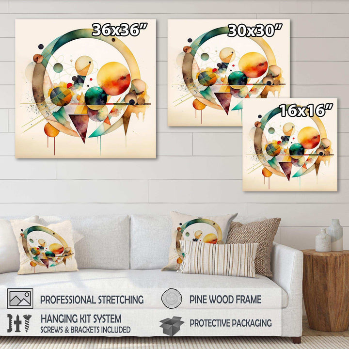 Multi-Color Watercolor Geometric Art IV - Modern Wall Art Prints