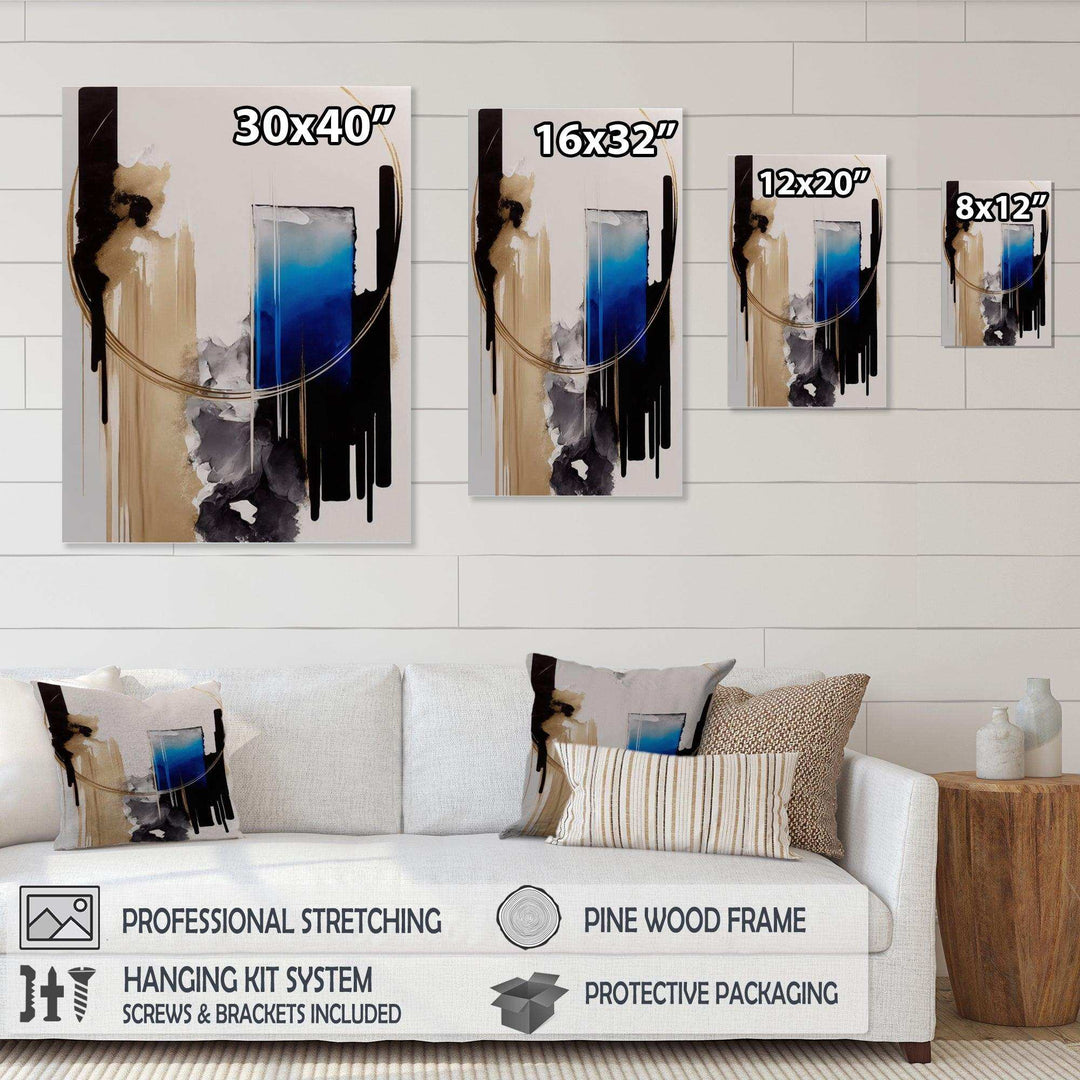Blue Minimalist Abstract II - Modern Living Room Wall Decor