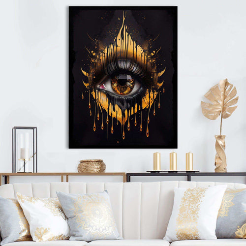 Black And Gold Liquid Eye I