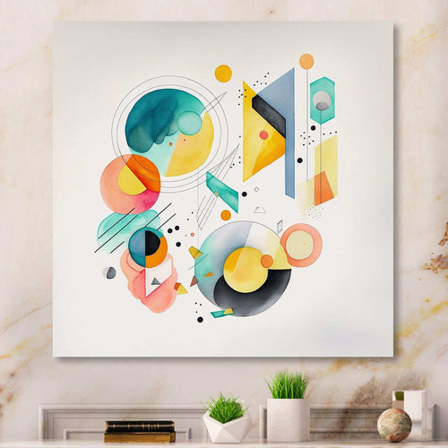 Multi-Color Circular Abstract I - Modern Canvas Wall Art