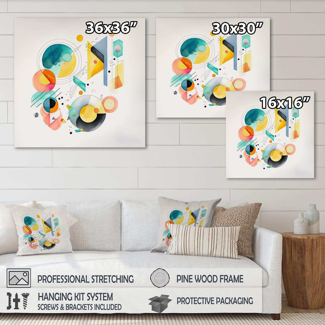 Multi-Color Circular Abstract I - Modern Canvas Wall Art